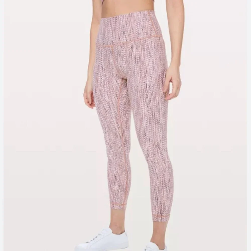 lululemon athletica Pink Multicolor Textured Leggings